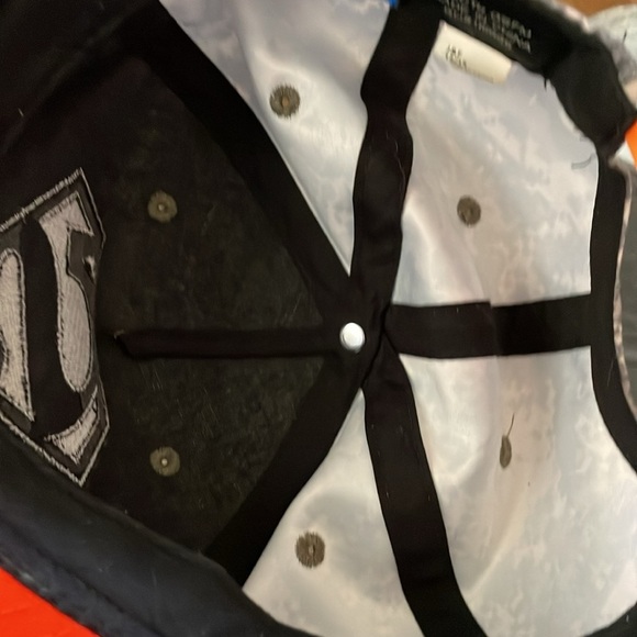 Ballcap, digital camo pattern with blaze orange bill, Superman emblem - Picture 7 of 8